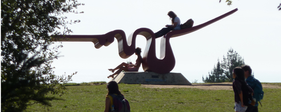 Porter Wave Sculpture with Students